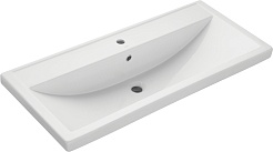 ASB-Woodline Тумба с раковиной Венеция 100 подвесная белая патина серебро – фотография-12